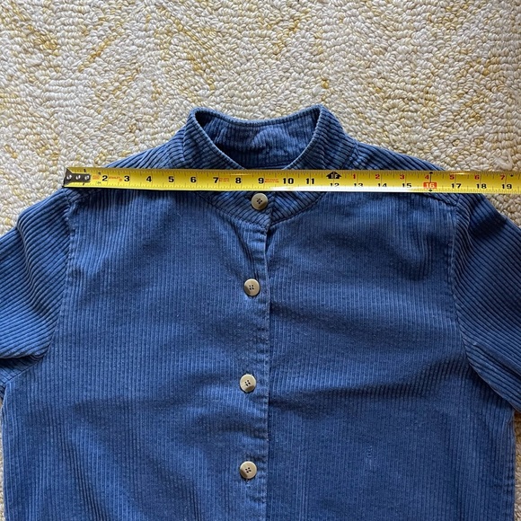 Corduroy Button-Up Long Sleeve Shirt in LIGHT BLUE - Picture 6 of 7